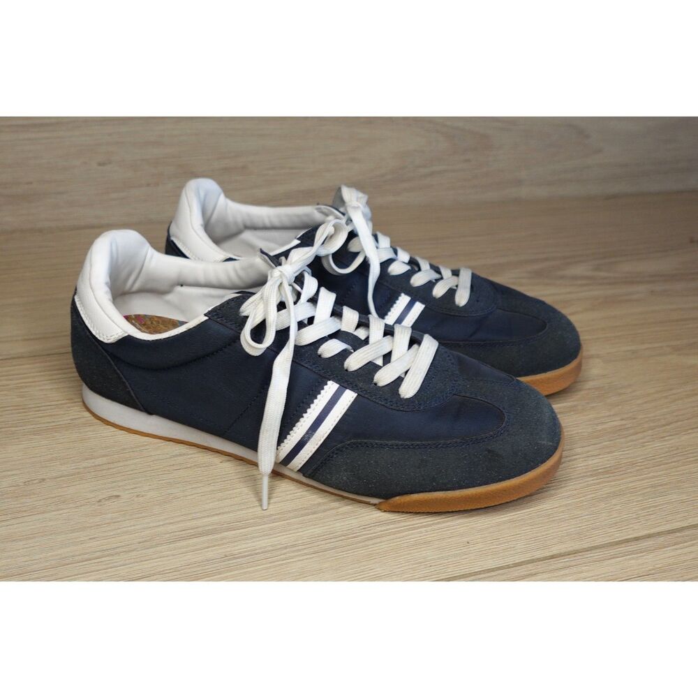 Springfield Knitted Jogging Shoes Navy Blue Retro Sneakers Men's Size 10 Suede